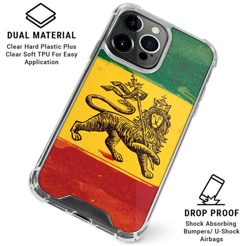The Lion of Judah Rasta Flag iPhone 16 Pro Clear Case