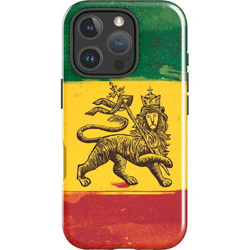 The Lion of Judah Rasta Flag iPhone 16 Pro Impact Case