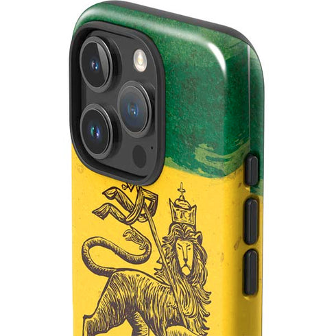 The Lion of Judah Rasta Flag iPhone 16 Pro Impact Case
