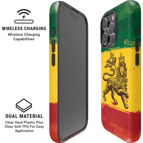 The Lion of Judah Rasta Flag iPhone 16 Pro Magsafe Impact Case