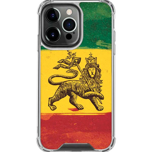The Lion of Judah Rasta Flag iPhone 16 Pro Max Clear Case