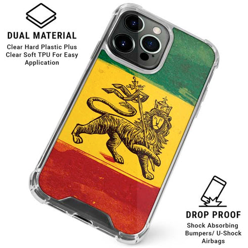 The Lion of Judah Rasta Flag iPhone 16 Pro Max Clear Case