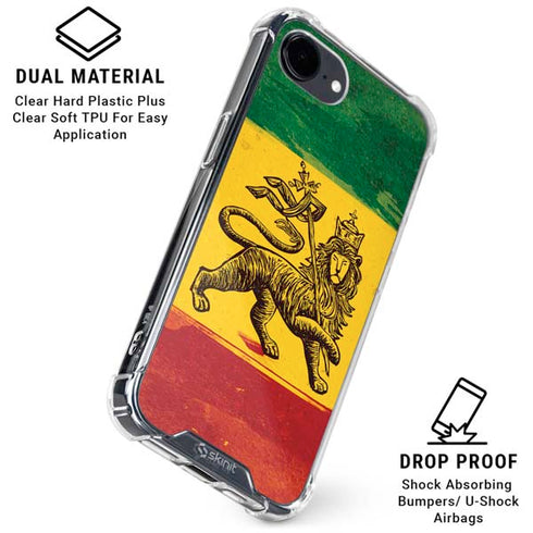 The Lion of Judah Rasta Flag iPhone 16e Clear Case