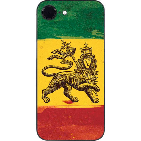 The Lion of Judah Rasta Flag iPhone 16e Skin