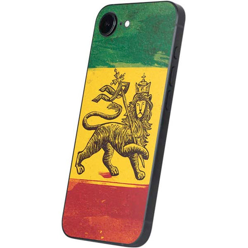 The Lion of Judah Rasta Flag iPhone 16e Skin