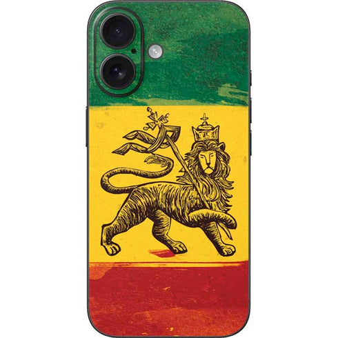 The Lion of Judah Rasta Flag iPhone 17 Skin