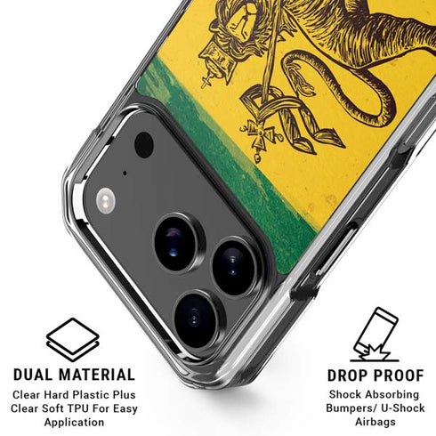 The Lion of Judah Rasta Flag iPhone 18 Pro Clear Case