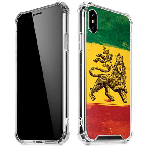 The Lion of Judah Rasta Flag iPhone X/XS Clear Case