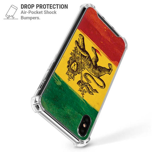 The Lion of Judah Rasta Flag iPhone X/XS Clear Case
