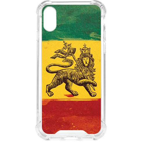 The Lion of Judah Rasta Flag iPhone XS Clear Case