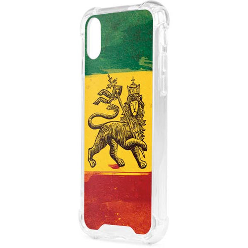 The Lion of Judah Rasta Flag iPhone XS Clear Case