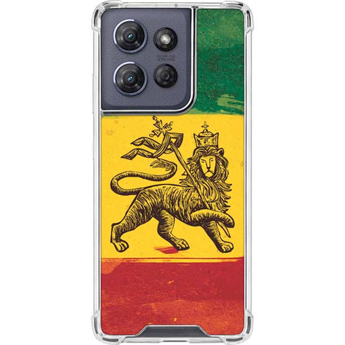 The Lion of Judah Rasta Flag Moto G 5G (2025) Clear Case