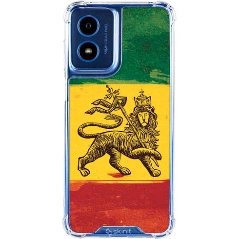 The Lion of Judah Rasta Flag Moto G 5G (2024) Clear Case