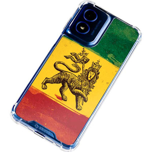 The Lion of Judah Rasta Flag Moto G 5G (2024) Clear Case
