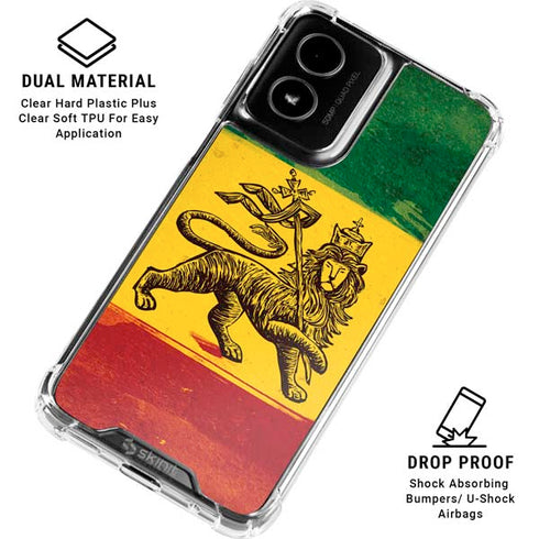 The Lion of Judah Rasta Flag Moto G Power 5G (2024) Clear Case