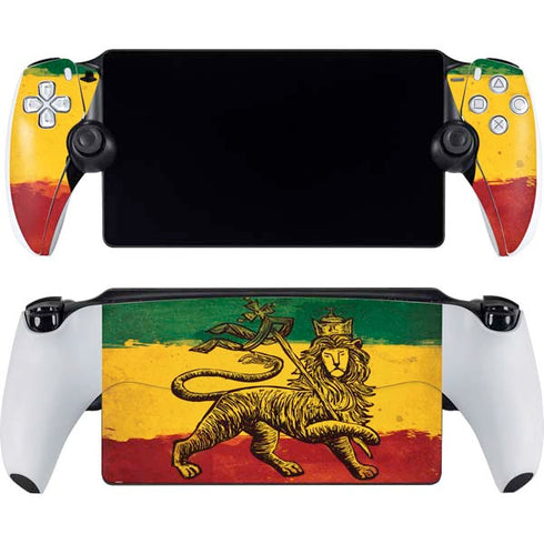 The Lion of Judah Rasta Flag PlayStation Portal Remote Player Skin