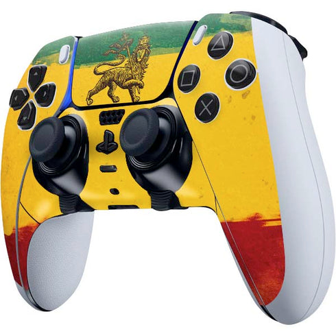 The Lion of Judah Rasta Flag PS5 DualSense Edge Pro Controller Skin
