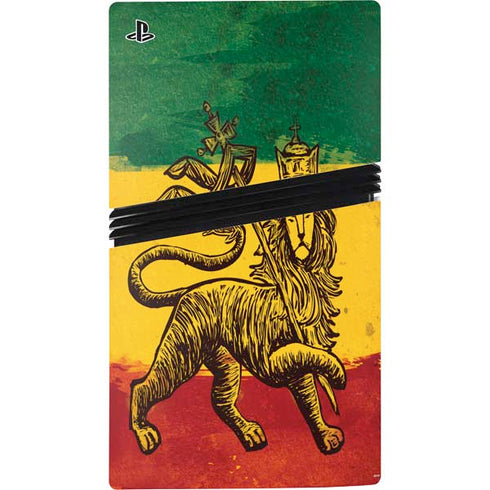 The Lion of Judah Rasta Flag PS5 Pro Console Skin