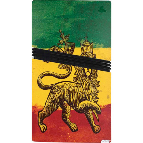 The Lion of Judah Rasta Flag PS5 Pro Console Skin