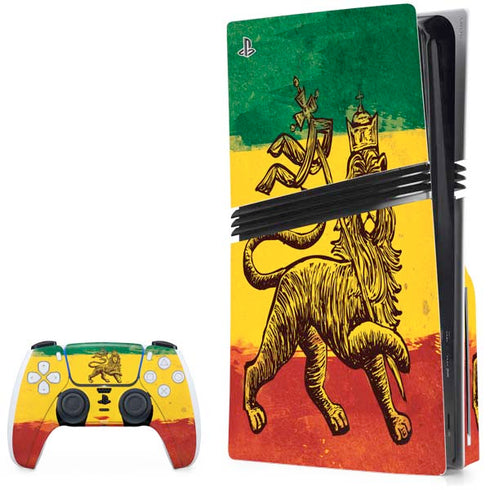 The Lion of Judah Rasta Flag PlayStation PS5 Skins