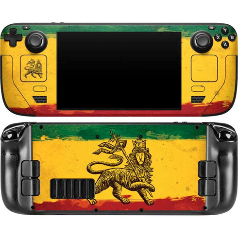 The Lion of Judah Rasta Flag Steam Deck Handheld Gaming Computer OLED Skin