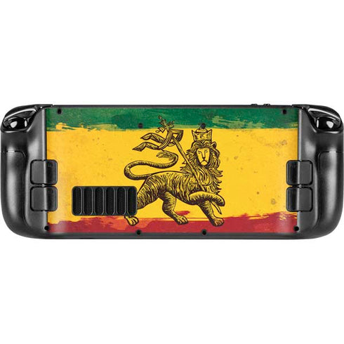 The Lion of Judah Rasta Flag Steam Deck Handheld Gaming Computer OLED Skin