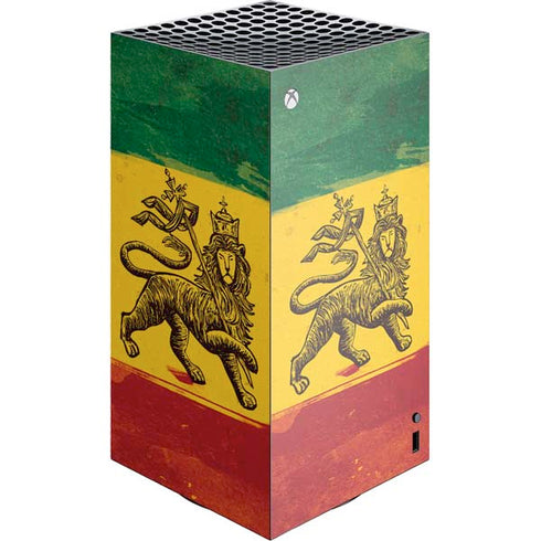 The Lion of Judah Rasta Flag XBox Series X Digital Edition Console Skin