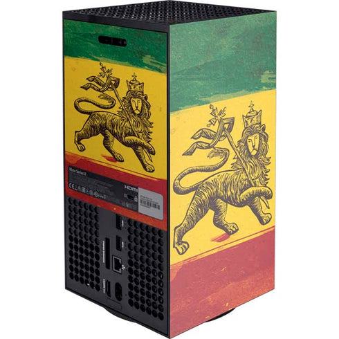 The Lion of Judah Rasta Flag XBox Series X Digital Edition Console Skin