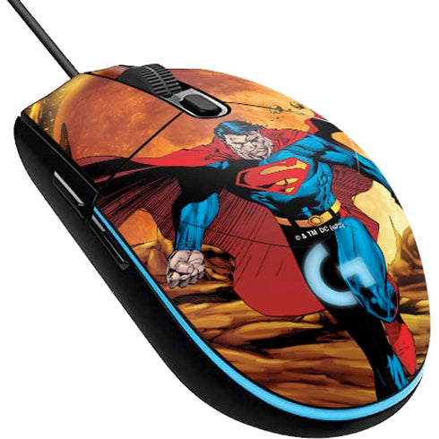 DC Comics Superman Action Pose Art By Jim Lee G203 Prodigy RGB Wired Gaming Mouse Skin