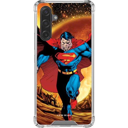 DC Comics Superman Action Pose Art By Jim Lee Galaxy A17 Clear Case