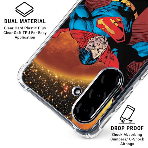 DC Comics Superman Action Pose Art By Jim Lee Galaxy A36 5G Clear Case