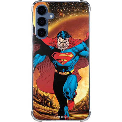 DC Comics Superman Action Pose Art By Jim Lee Galaxy A55 5G Clear Case