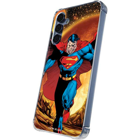 DC Comics Superman Action Pose Art By Jim Lee Galaxy A55 5G Clear Case