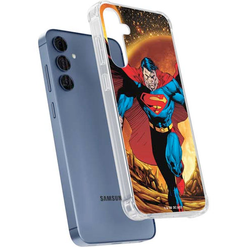 DC Comics Superman Action Pose Art By Jim Lee Galaxy A55 5G Clear Case