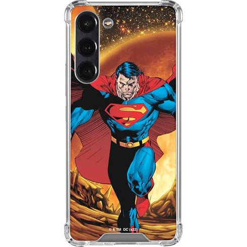 DC Comics Superman Action Pose Art By Jim Lee Galaxy S24 FE Clear Case