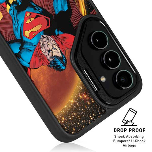 DC Comics Superman Action Pose Art By Jim Lee Galaxy S25 Plus Kickstand Case