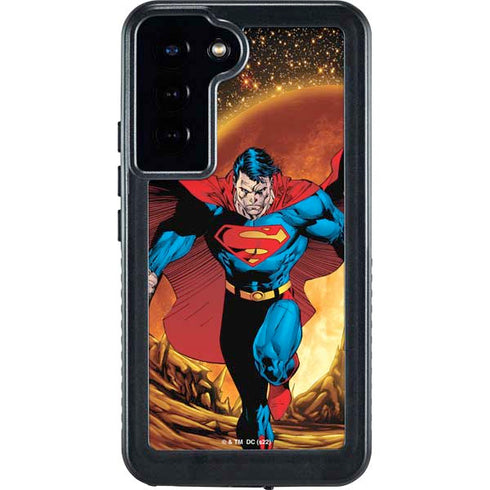 DC Comics Superman Action Pose Art By Jim Lee Galaxy S24 Plus Waterproof Case