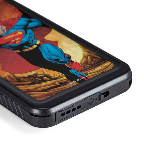 DC Comics Superman Action Pose Art By Jim Lee Galaxy S24 Plus Waterproof Case