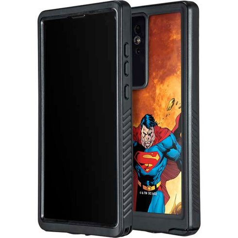 DC Comics Superman Action Pose Art By Jim Lee Galaxy S24 Ultra Waterproof Case