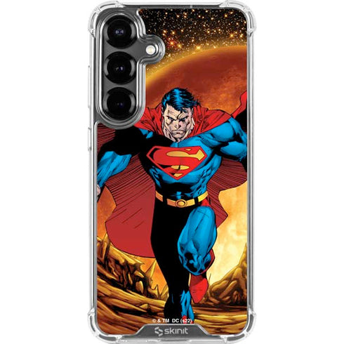 DC Comics Superman Action Pose Art By Jim Lee Galaxy S26 Clear Case