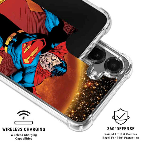 DC Comics Superman Action Pose Art By Jim Lee Galaxy S26 Clear Case