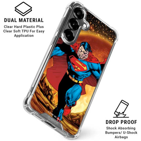 DC Comics Superman Action Pose Art By Jim Lee Galaxy S26 Plus Clear Case
