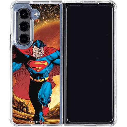 DC Comics Superman Action Pose Art By Jim Lee Galaxy Z Fold5 5G Clear Case