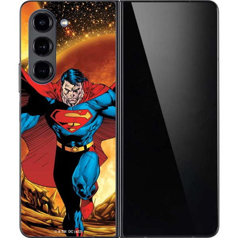 DC Comics Superman Action Pose Art By Jim Lee Galaxy Z Fold5 5G Skin