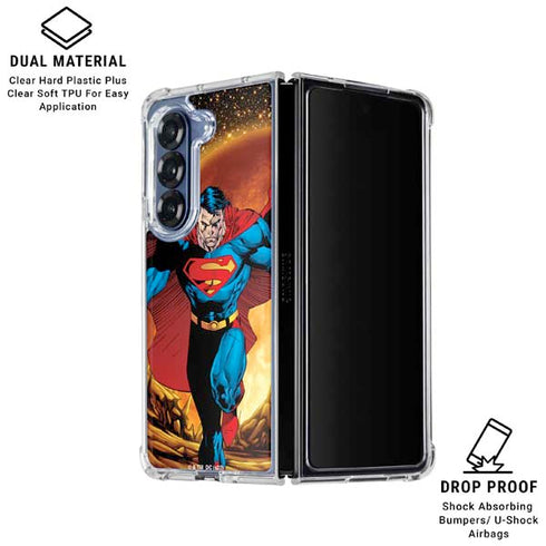 DC Comics Superman Action Pose Art By Jim Lee Galaxy Z Fold6 Clear Case