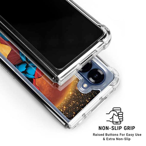 DC Comics Superman Action Pose Art By Jim Lee Galaxy Z Fold6 Clear Case