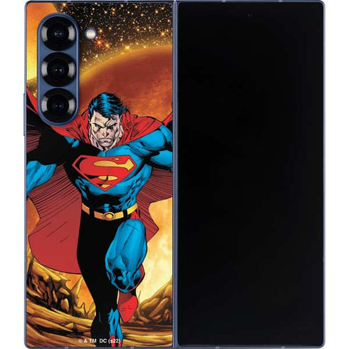 DC Comics Superman Action Pose Art By Jim Lee Galaxy Z Fold6 Skin