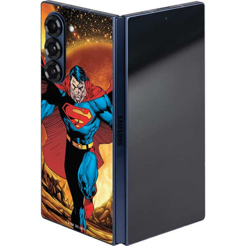 DC Comics Superman Action Pose Art By Jim Lee Galaxy Z Fold6 Skin
