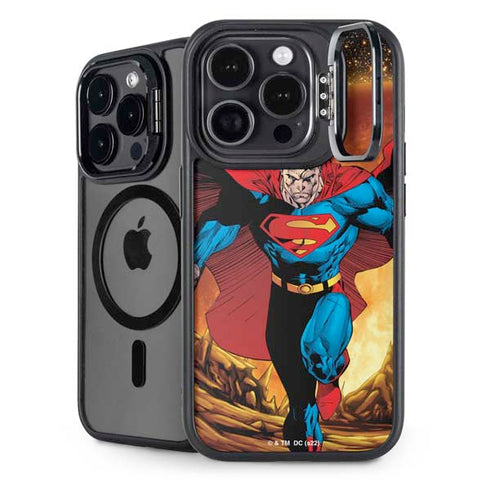 DC Comics Superman Action Pose Art By Jim Lee iPhone 14 Pro Kickstand Case
