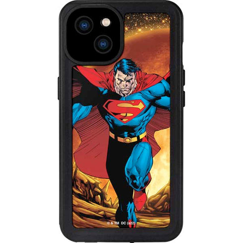 DC Comics Superman Action Pose Art By Jim Lee iPhone 15 Plus Waterproof Case
